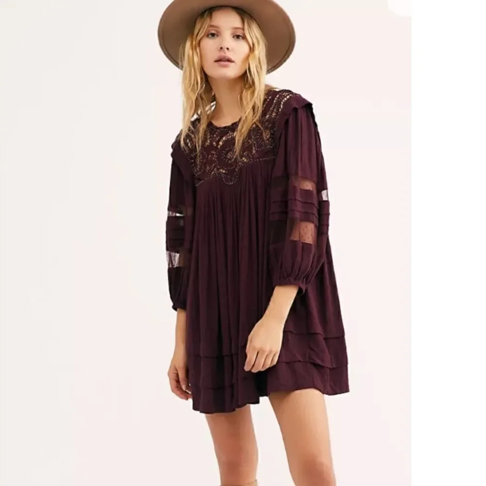 Free People Valentina Emroidered Top Size XS